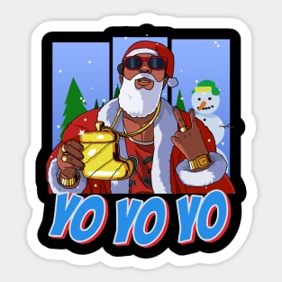 Black Santa Claus Gangster Christmas Sticker